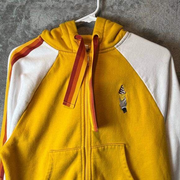 Disney Cruise Line Zip Up Hoodie Yellow White Minnie Mouse Ice Cream Medium - Picture 8 of 8